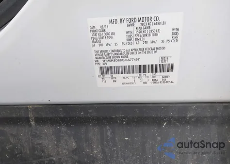 2016 Ford Explorer Xlt z USA, uszkodzony, nr VIN 1FM5K8D88GGA77467